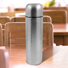 Vacuum Flask With Cover, 18/8 Stainless Steel | Hot and Cold Water Bottle with Push-Down Lid | Double Walled Stainless Steel Bottle for Travel, Home, Office, School, Picnic ( Approx 500 ML / With Cover)