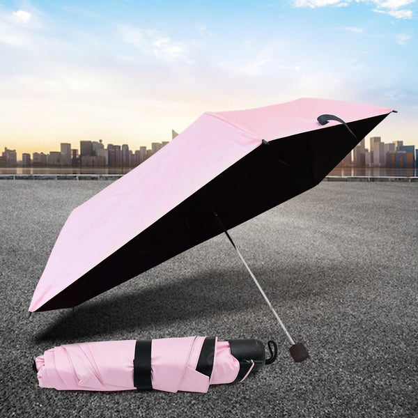 3-Fold Sun & Rain Protective Solid Foldable Umbrella, (1 Pc)