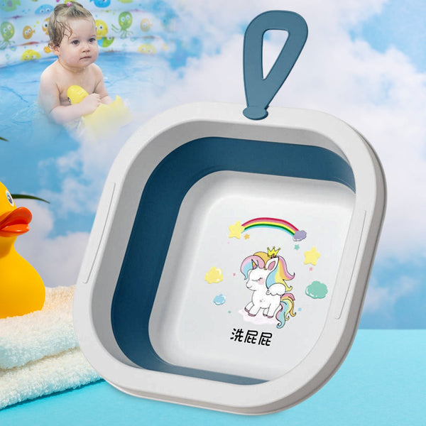 Wash Basin, Space Saving Multi Function Foldable Baby Wash basin Easy Clean Lightweight Thicken for Washing Face for Home (28��28 Cm / 1