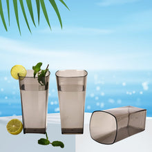 Black square tumblers for water and juice