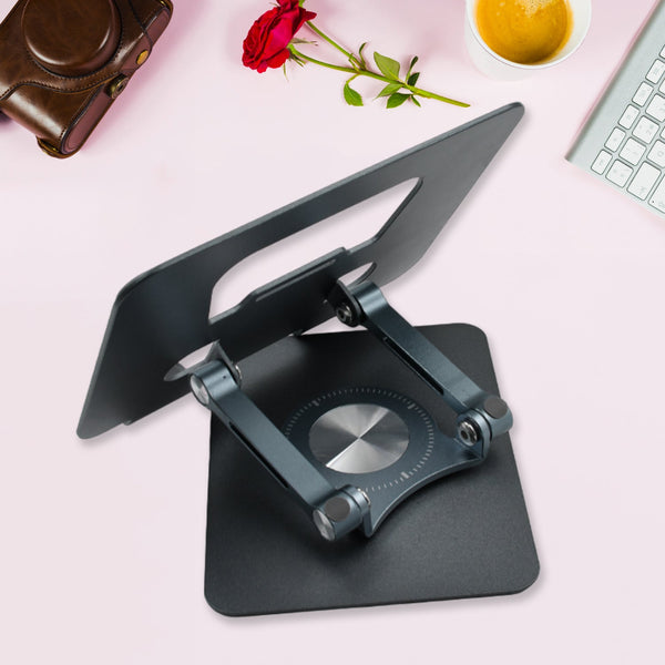 Ergonomic 360�� rotating tablet stand with adjustable height, perfect for desk 