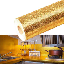 Oil Proof Sticker, Waterproof Self Adhesive Aluminum Foil Wallpaper (60 cm��2m / Golden / 1