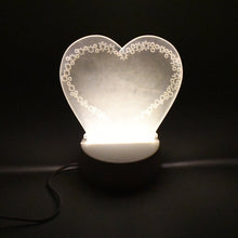 Creative Visualization Lamp 3 D��Acrylic Decorative Lamp for Creative Keeps Notes Drawing Table Lamp for Home Decor / Bedroom / Gift / Office Decoration / Erasable Board (Heart-Shape / 1