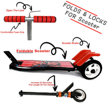 Basic Kids Ride On Leg Push Scooter for Boys and Girls (4 - 8 Years Old Kids) Foldable Scooter Cycle with Height Adjustment for Boys and Girls Multicolor (1 Pc / 3 Wheel)ï¿