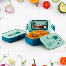 5621��Double Layer Lunch Box Stylish Lid Lunch Box With Fork & Spoon Lunch Box For Children School Lunch B