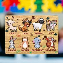 Wooden Animal Puzzle Learning Educational Board (1 Set / 28��20