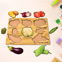 Wooden Vegetable Puzzle Learning Educational Board (1 Set / 28��20