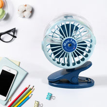 Portable Clip-on Fan, Battery Operated, With Light & Spray, Small Yet Powerful USB Table Fan, 3-Speed Quiet Rechargeable Mini Desk Fan, 360�� Rotation, Personal Cooling Fan for Home, Office, Cam