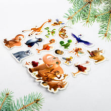 Animals Design Adhesive 3D Stickers (1 Sheet / 22��19