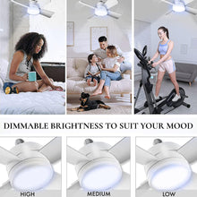 Socket Fan Light Original - Cool Light LED ��� Ceiling Fans with Lights and Remote Control, Replacement for Lightbulb - Bedroom, Kitchen, Living Room,1000 Lumens / 5000 Kelvins Cool LEDs (Remote Battery Not Inc