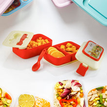 5621��Double Layer Lunch Box Stylish Lid Lunch Box With Fork & Spoon Lunch Box For Children School Lunch B