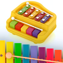 2 in 1 Baby Piano Xylophone Toy for Toddlers, 5 Multicolored Key Keyboard Xylophone Piano, Preschool Educational Musical Learning Instruments Toy for Baby Kids Girls Boys 3+ Years��(1