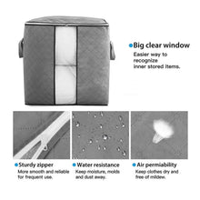 Clear window storage bag for blankets