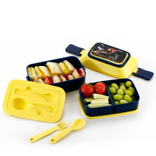 5621��Double Layer Lunch Box Stylish Lid Lunch Box With Fork & Spoon Lunch Box For Children School Lunch B