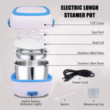 Electric Lunch Box Portable Food Warmer Food Heating Lunch Box Removable Food-Grade Stainless Steel Compartments, 220V 200W, for Car, Truck, officeï¿