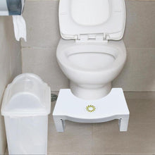 White toilet squat stool, easy to fold and non-slip for safe use.