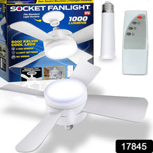 Socket Fan Light Original - Cool Light LED ��� Ceiling Fans with Lights and Remote Control, Replacement for Lightbulb - Bedroom, Kitchen, Living Room,1000 Lumens / 5000 Kelvins Cool LEDs (Remote Battery Not Inc