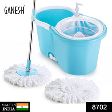 360-degree self-spin bucket mop with 2 absorbers, plastic, various views.