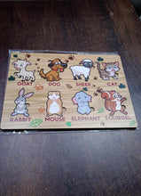 Wooden Animal Puzzle Learning Educational Board (1 Set / 28��20