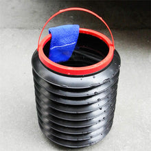 Top view of foldable bucket demonstrating its compact and expandable design.