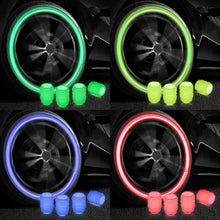 Tyre Valve Caps Luminous Glow Car Tire Air Stem Valve Cap Covers vaal cap ( 4 Pcs Mix Colour)