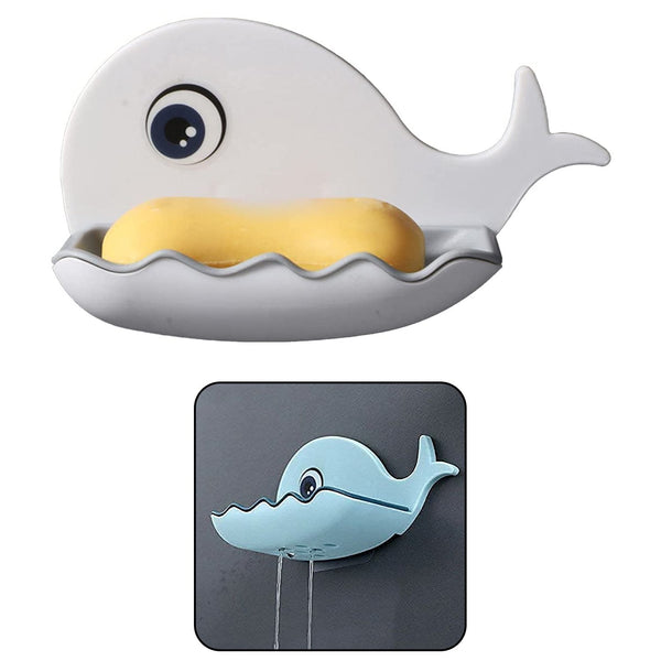 Fish-shaped soap dish holder, wall-mounted and waterproof, suitable for bar soap, comes in a pack of 2