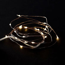 Battery-powered LED cork lights for bottles, copper wire