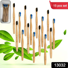 Bamboo Wooden Toothbrush Soft��Toothbrush��Wooden Child Bamboo Toothbrush��Biodegradable Manual Toothbrush for Adult, Kids (15 pcs set / Wit