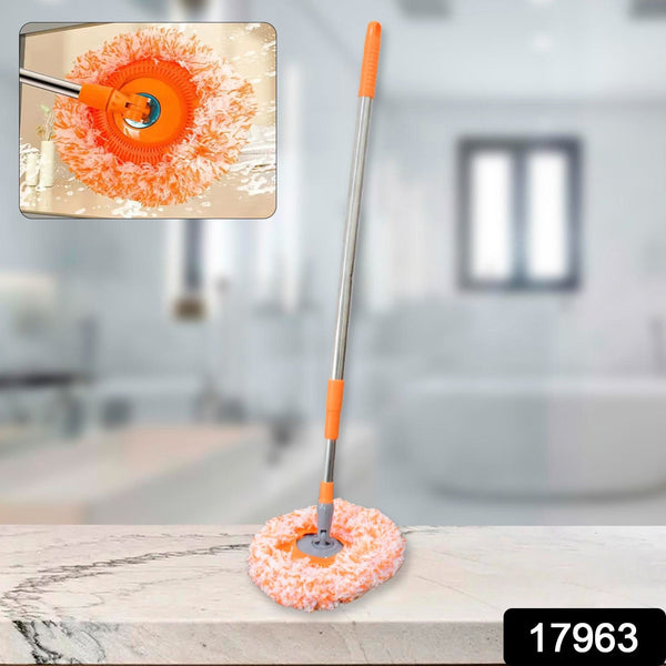 360�� Rotatable Ceiling Dust Cleaning Mop Extendable Long Lightweight Handle Mop Heads Pad, Spin Scrubber for Ceiling Floor Bathroom Kitchen