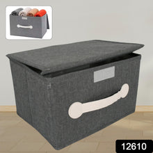 Small Foldable Storage Box With Lid And Handles, Cotton And Linen Storage Bins And Baskets Organizer For Nursery, Closet, Bedroom, Home (28��20��16 Cm