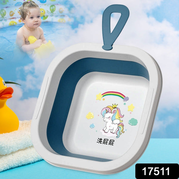 Wash Basin, Space Saving Multi Function Foldable Baby Wash basin Easy Clean Lightweight Thicken for Washing Face for Home (28��28 Cm / 1