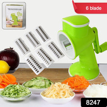 6 in 1 Multi functional Vegetable Cutter & Slicer Hand Machine Cutting, Slice, Cut Thick, Cut Silk All in one ���Vegetable Chopper Cutter & Slicing Cutter Barrel - Vegetable Grater with 6 Removable